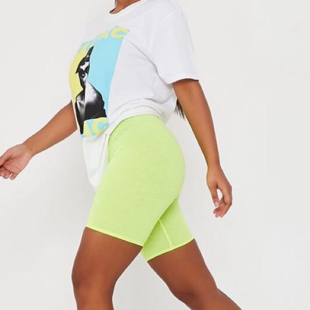 ISAWITFIRST neon green cycling shorts